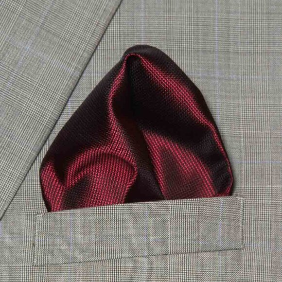 Gascoigne Pocket Square Red Micro Grid Pattern Men's - Picture 1 of 1